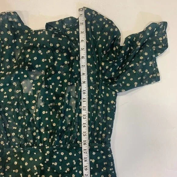 Tularosa Women's Ziggy Hunter Green Floral Midi Dress Size M NWT